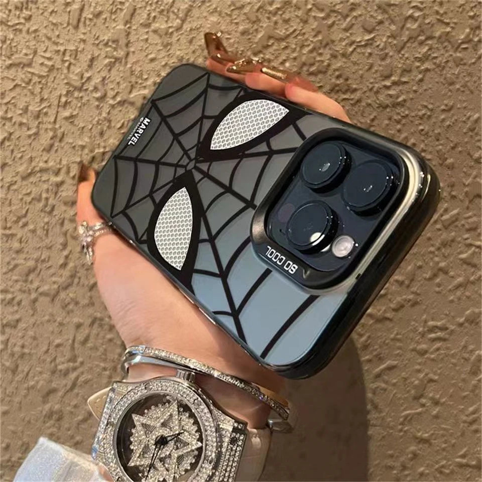 Marvel Spider Man Plain Multistep TPU Soft Phone Case For iPhone 15 14 13 12 11 Pro Max XR Plus Soft Silicone Etui Cover