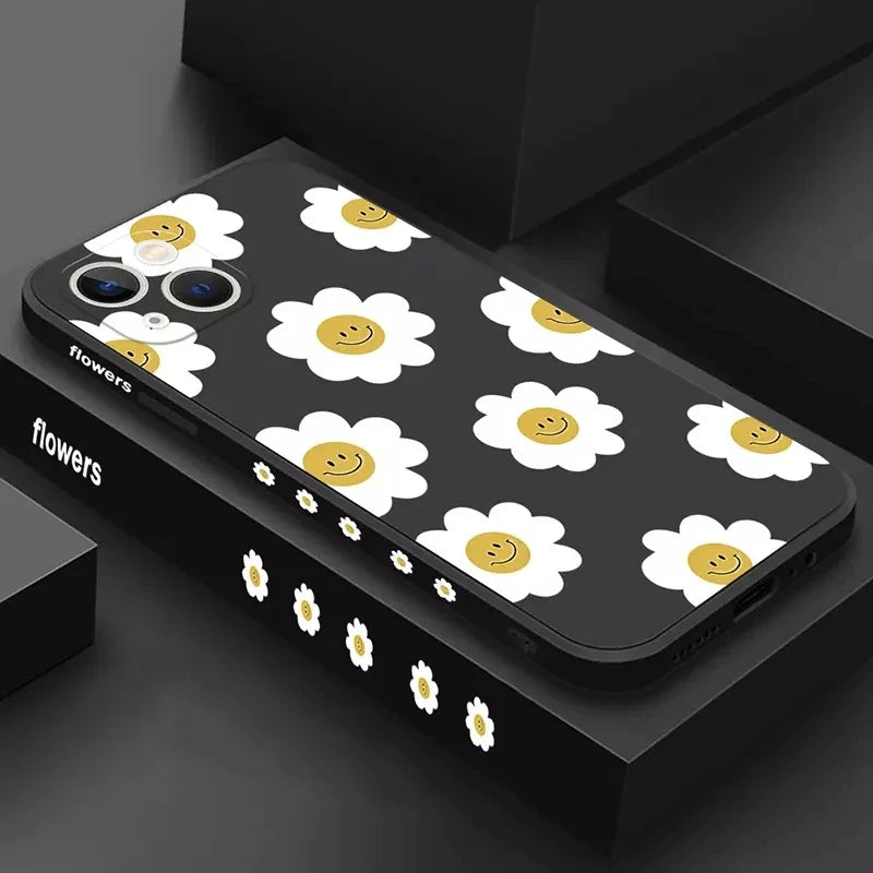 Butterfly Flower Phone Case For iPhone 15 14 Pro Max 13, 13 Mini Shockproof Matte Soft Tpu Silicone Cover