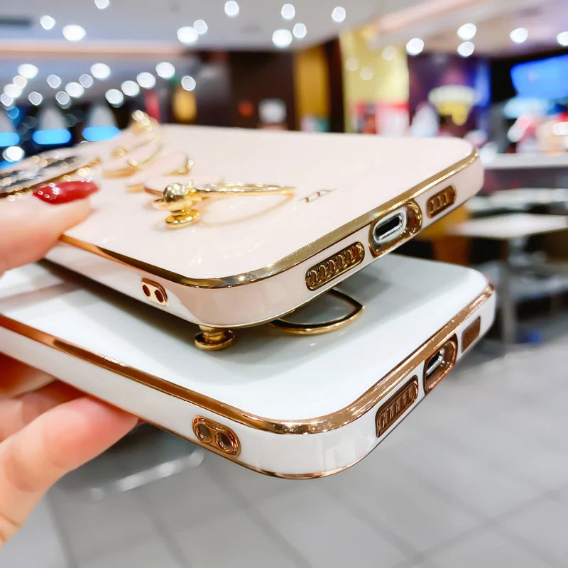 Fashion Plating Love Heart Bracelet Chain Case For iPhone 15 14 13 Pro Max X 13pro 14pro Plus Shockproof Case Cover