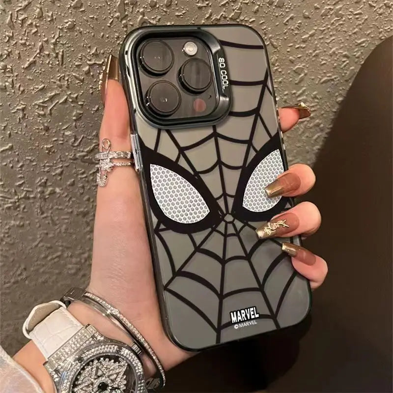 Marvel Spider Man Plain Multistep TPU Soft Phone Case For iPhone 15 14 13 12 11 Pro Max XR Plus Soft Silicone Etui Cover