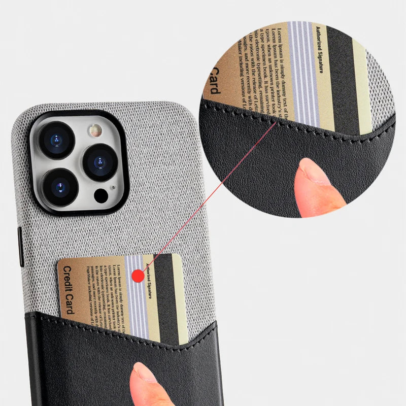 Card Holder MagSafe Leather Phone Case For iPhone 16 15Pro Max