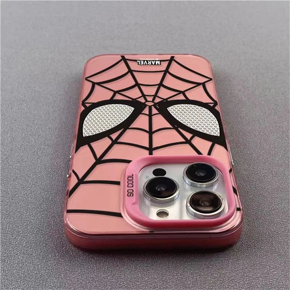 Marvel Spider Man Plain Multistep TPU Soft Phone Case For iPhone 15 14 13 12 11 Pro Max XR Plus Soft Silicone Etui Cover