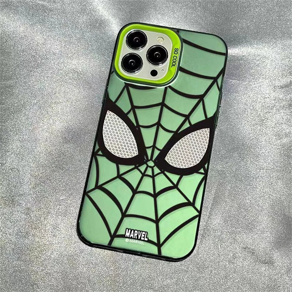 Marvel Spider Man Plain Multistep TPU Soft Phone Case For iPhone 15 14 13 12 11 Pro Max XR Plus Soft Silicone Etui Cover