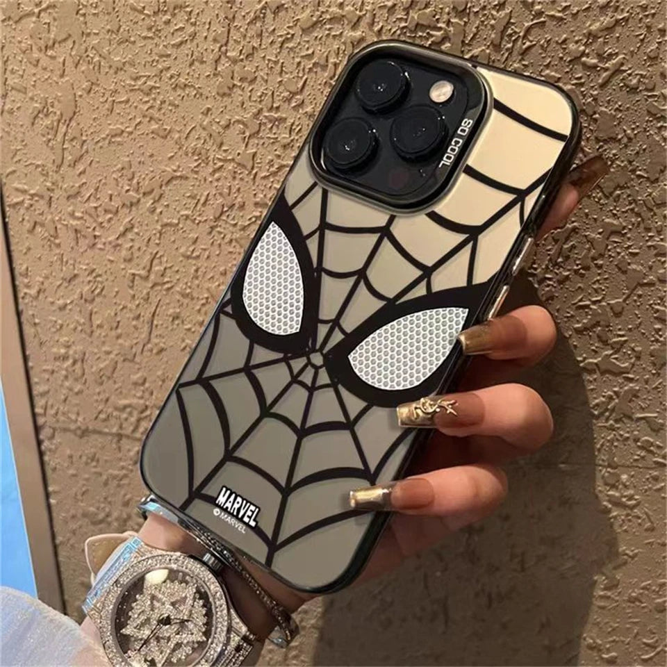 Marvel Spider Man Plain Multistep TPU Soft Phone Case For iPhone 15 14 13 12 11 Pro Max XR Plus Soft Silicone Etui Cover