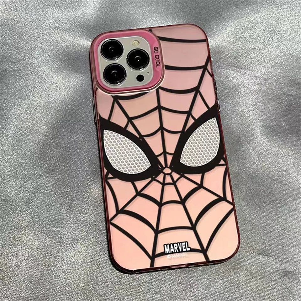 Marvel Spider Man Plain Multistep TPU Soft Phone Case For iPhone 15 14 13 12 11 Pro Max XR Plus Soft Silicone Etui Cover